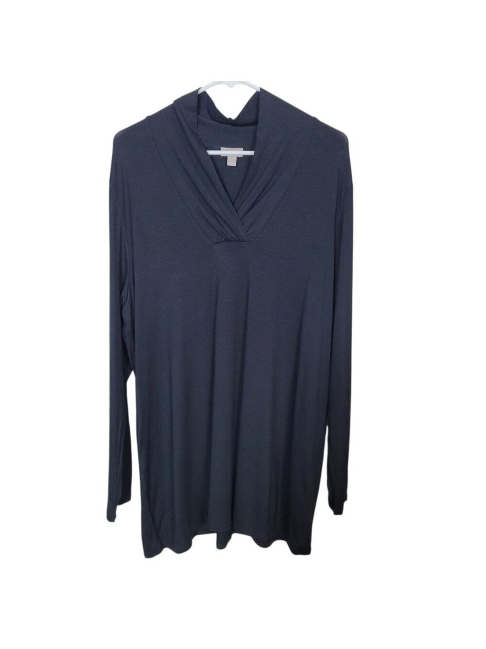 J. Jill Wearever Collection Black Rayon Long Sleeve Tunic Top Stretch Sz XL